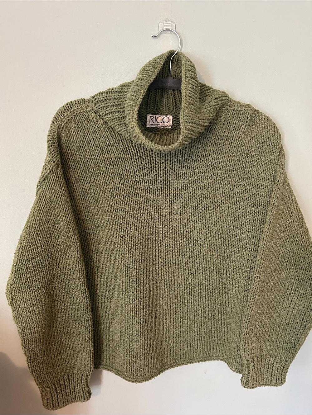 RICO Olive Green Cowl Neck Sweater